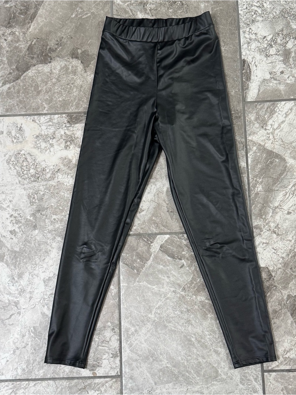 Topshop Black Faux Leather Kids Leggings